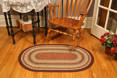 C-019 Burgundy and Mustard Braided Rug