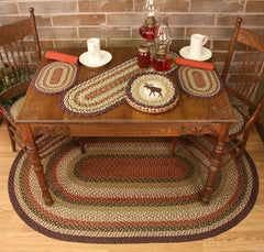 C-019 Burgundy and Mustard Braided Rug