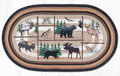 OP-583 Lodge Animlas Oval Rug