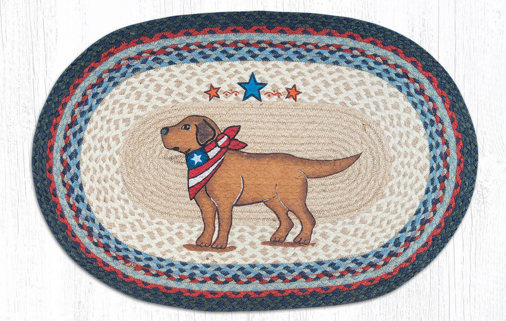 OP-015 Yellow Lab Oval Rug