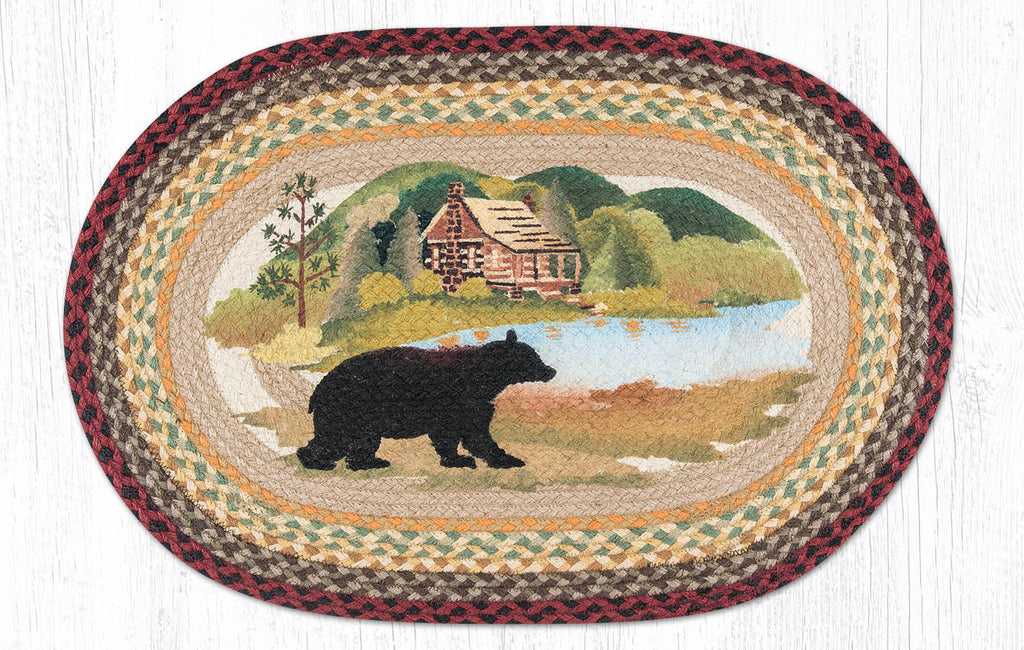 OP-395 Cabin Bear Oval Rug