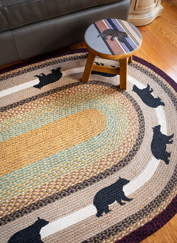 OP-395 Cabin Bear Oval Rug 4'x6' Oval