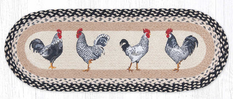 TR-430 Roosters Oval Table Runner