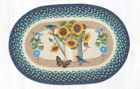OP-568 Sunflower Water Can Oval Rug