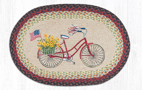 OP-574 Bicycle With Flag Oval Rug