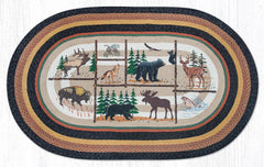 OP-583 Lodge Animlas Oval Rug