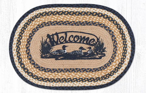 OP-079 Welcome Loons Oval Rug 20x30