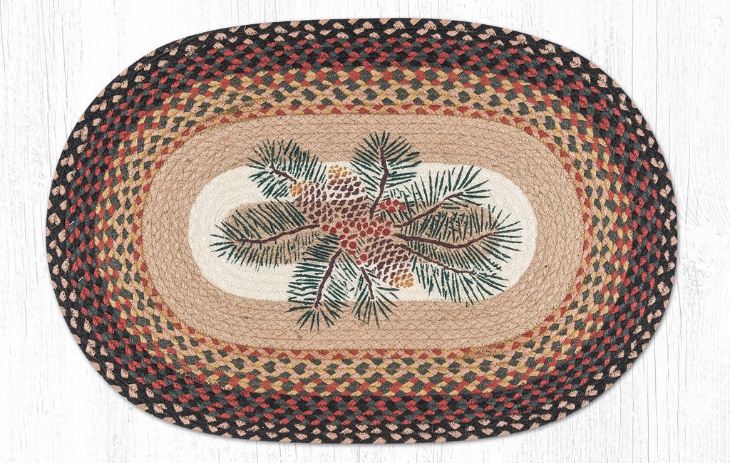 OP-083 Pinecone Red Berry Oval Rug
