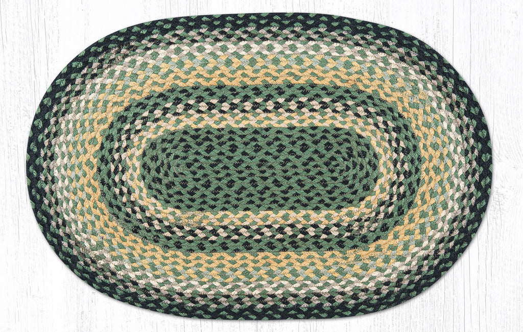 C-116 Black, Mustard and Cream Braided Rug