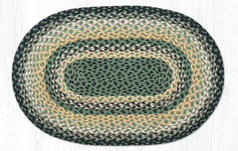 C-116 Black, Mustard and Cream Braided Rug