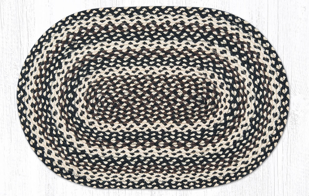 C-123 Ebony, Ivory and Chocolate Braided Rug