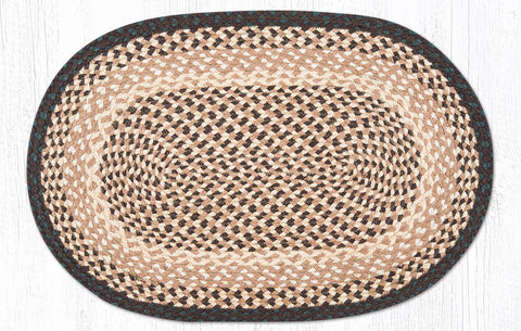 C-017 Chocolate/Natural Braided Rug Oval / 20