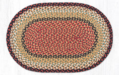 C-019 Burgundy and Mustard Braided Rug