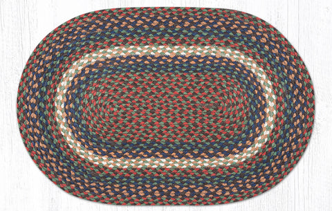 C-040 Burgundy and Gray Braided Rug Oval / 20