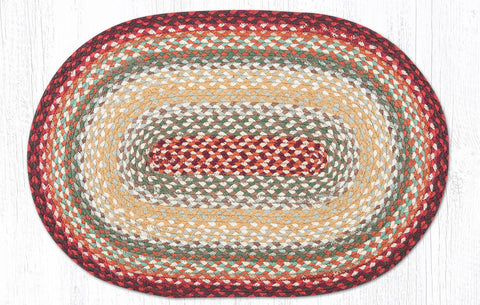 C-417 Thistle Green and Country Red Braided Rug 20
