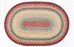 C-417 Thistle Green and Country Red Braided Rug