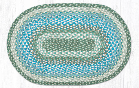 C-419 Sage, Ivory and Settlers Blue Braided Rug