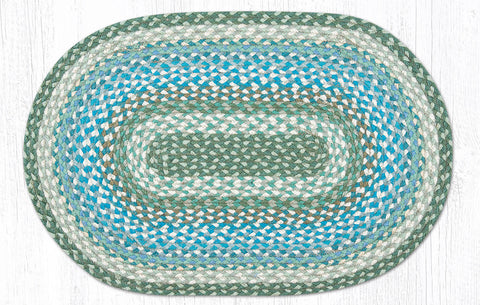 C-419 Sage, Ivory and Settlers Blue Braided Rug 20