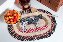 PM-OP-430 Cow on Checkerboard Placemat 13"x19"