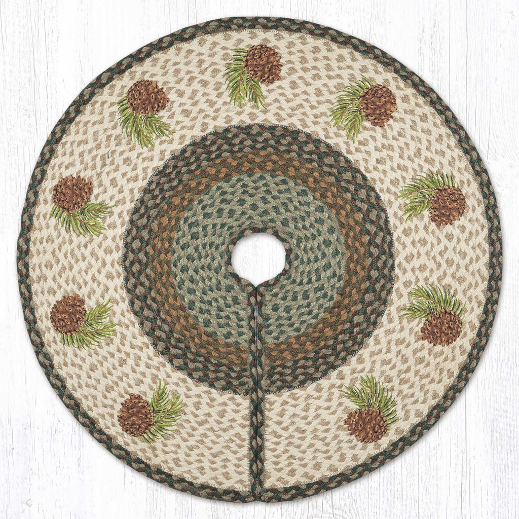 TSP-577 Graphic Pinecone Printed Tree Skirt Round 30"x30"