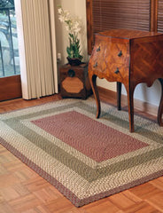 C-024 Olive, Burgundy and Gray Braided Rug