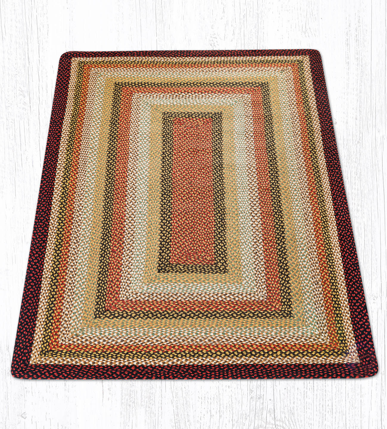 C-319 Burgundy, Mustard and Ivory Braided Rug | The Braided Rug Place