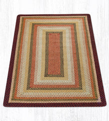 C-319 Burgundy, Mustard and Ivory Braided Rug