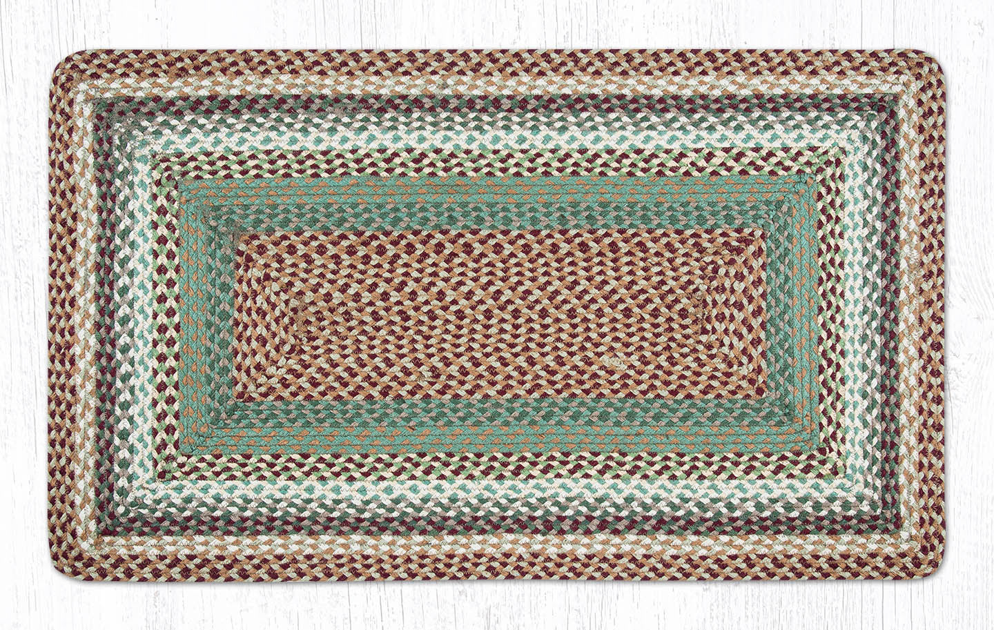 C-413 Buttermilk/Cranberry Braided Rug | The Braided Rug Place