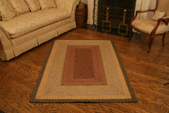 C-057 Burgundy, Gray and Cream Braided Rug