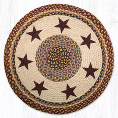 RP-357 Burgundy Star Round Rug