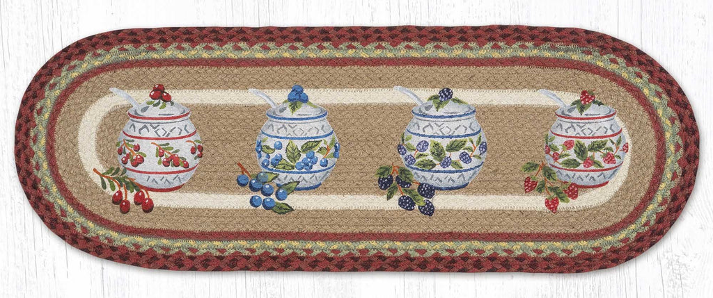 TR-390 Jam Jars Oval Table Runner