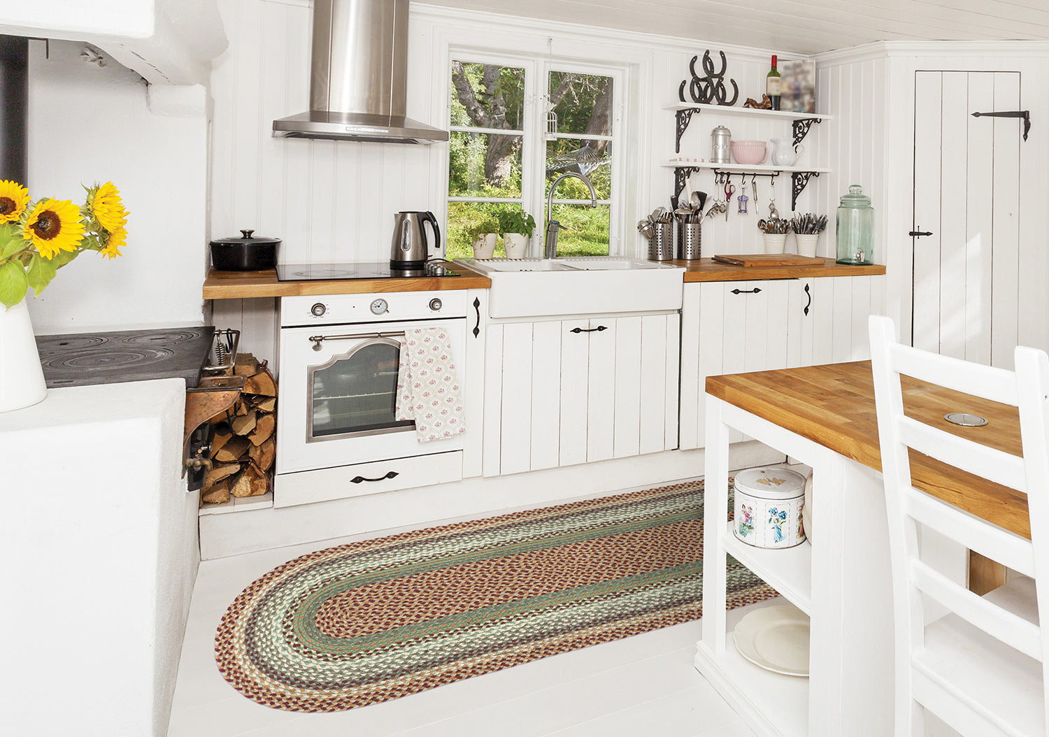 Cornbread Rug C-413 Buttermilk/Cranberry Braided Rug | The Braided Rug Place