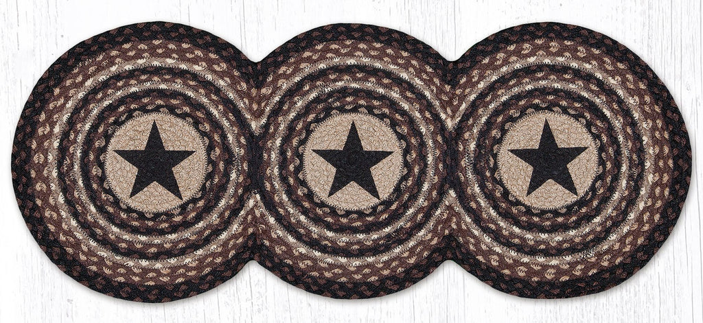 TCP-313 Black Stars Tri Circle Table Runner