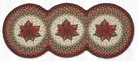 TCP-417 Primitive Poinsettia Tri Circle Table Runner