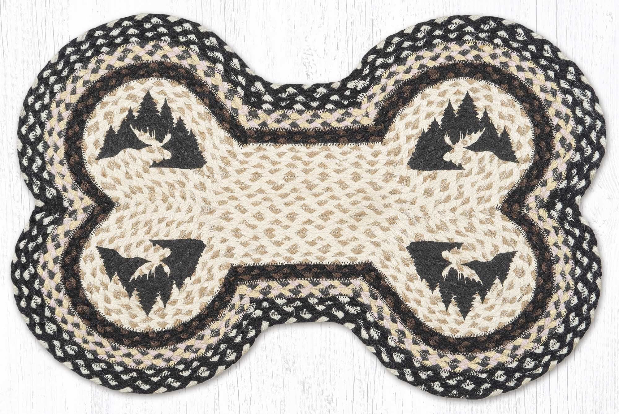 DBP-430 Graphic Moose Dog Bone | The Braided Rug Place