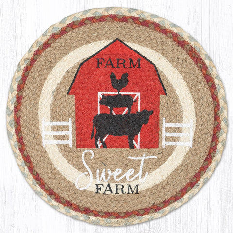 PM-RP-658 Farm Sweet Farm Round Placemat