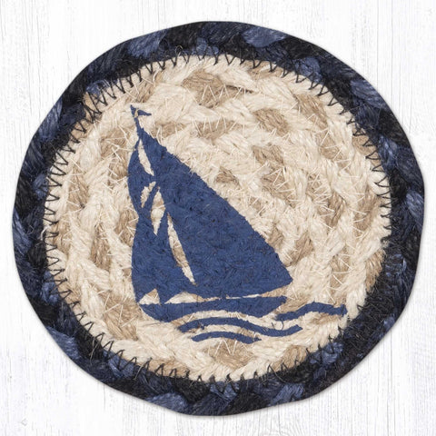 IC-443 Blue Boat Individual Coaster