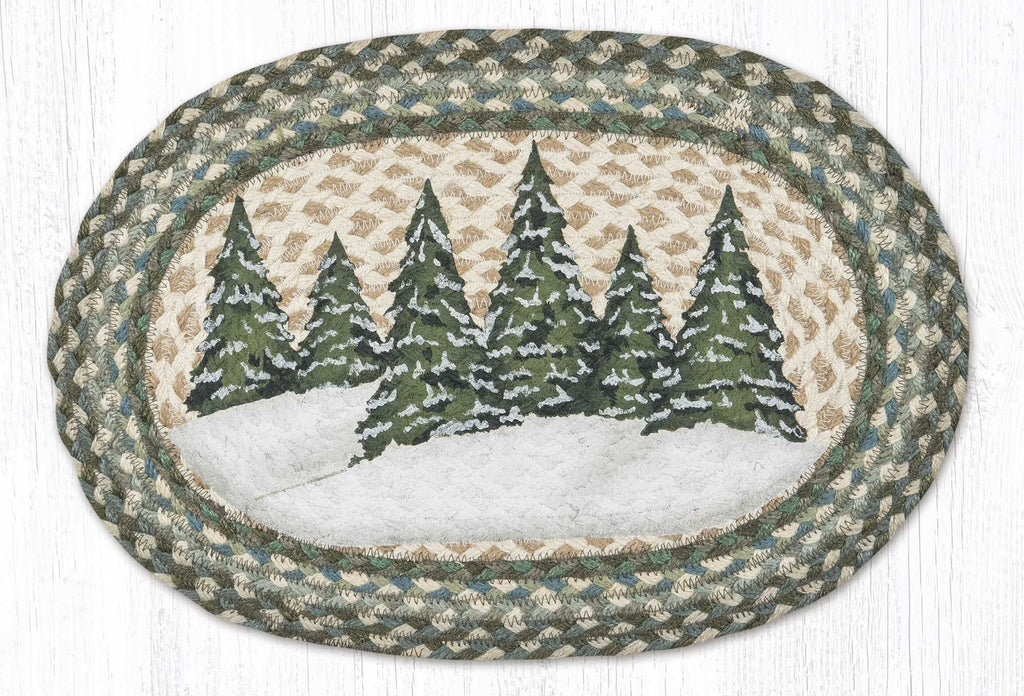 PM-OP-419 Holiday Village Trees Placemat 13"x19"