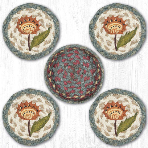CNB-025 Holiday Floral Coasters In A Basket