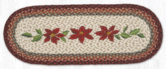 TR-417 Primitive Poinsettia 13"x36" Table Runner