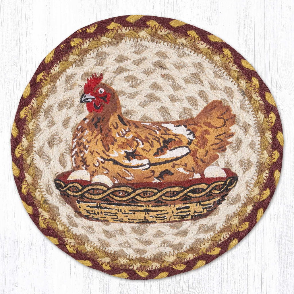 MSPR-357 Hen on Nest Trivet | The Braided Rug Place