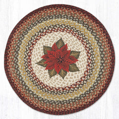 RP-417 Primitive Poinsettia Round Rug