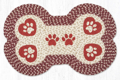 DBP-9-117 Heart Paw Dog Bone Rug