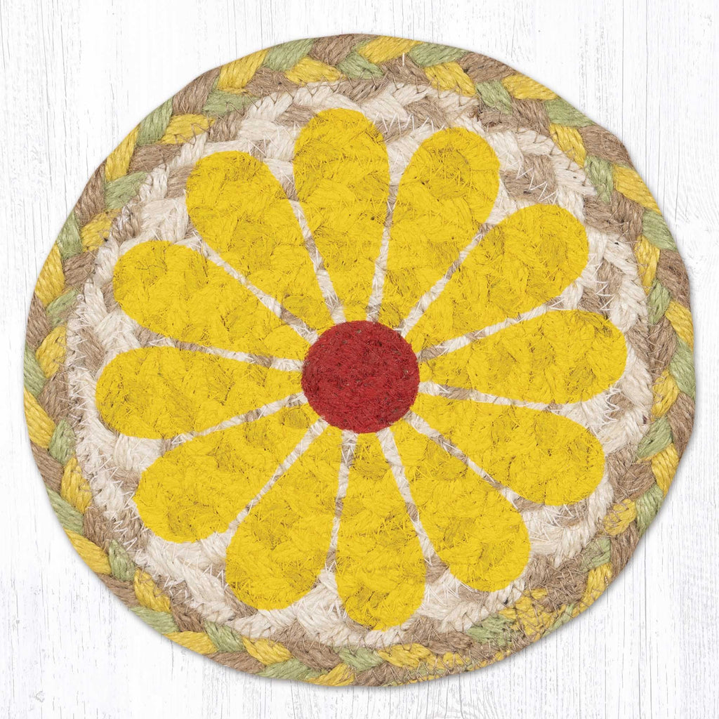 LC-654 Yellow Graphic Flower 7" Round