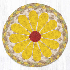 LC-654 Yellow Graphic Flower 7" Round