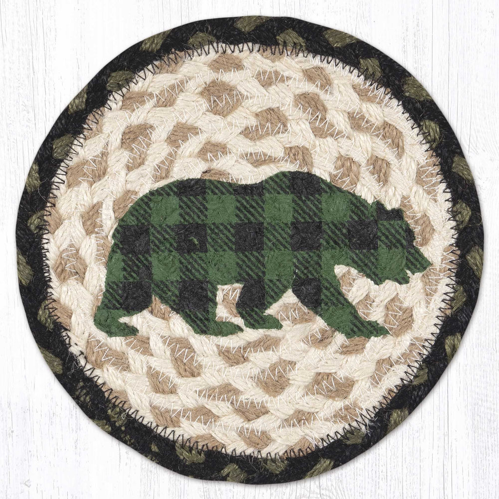 LC-116 Green Plaid Bear Trivet