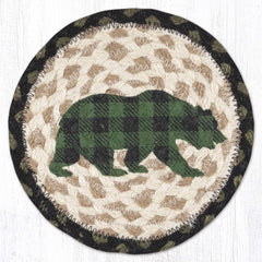 LC-116 Green Plaid Bear 7" Round
